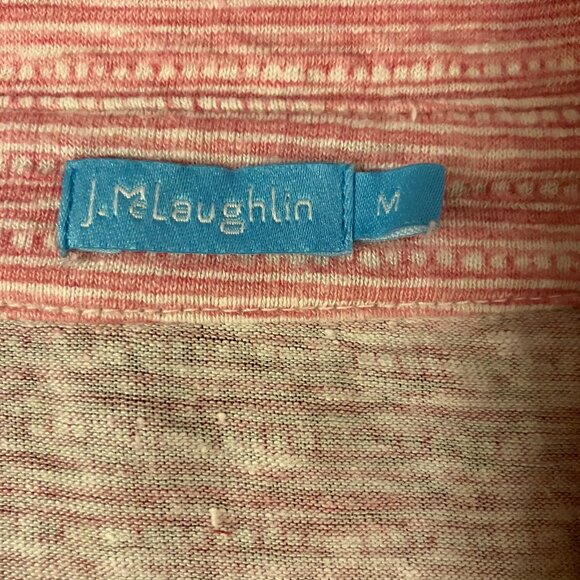 J. McLaughlin Heathered Pink Shirt / Blouse, Linen, Button Down 2 Pocket, Medium - Picture 2 of 6